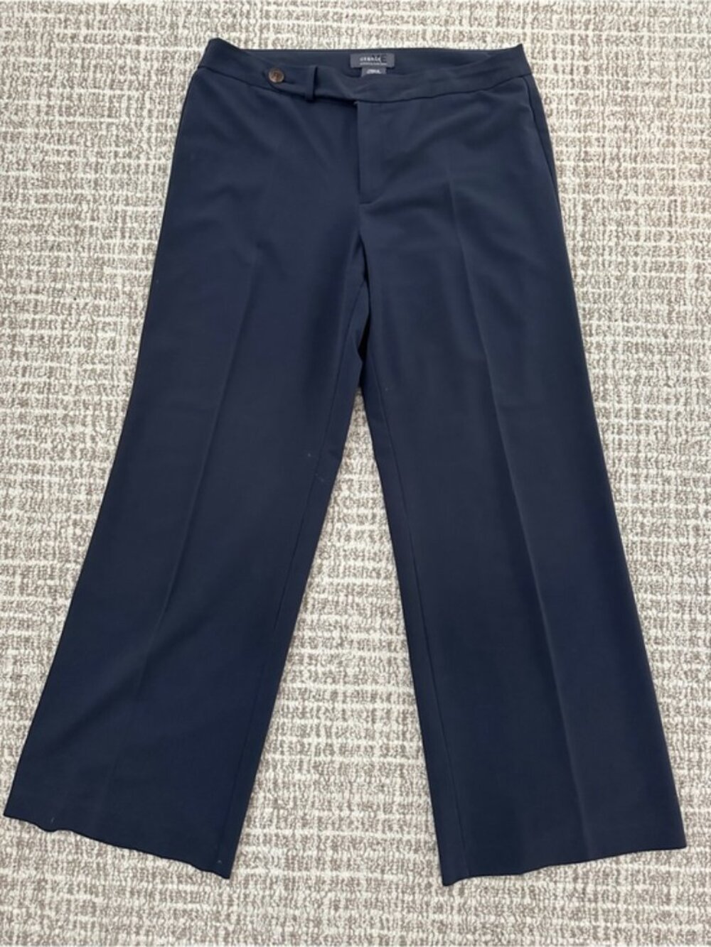 George ME by Mark Eisen Navy Wide-Leg Dress Women's Pants, Sz 12, preowned, perf